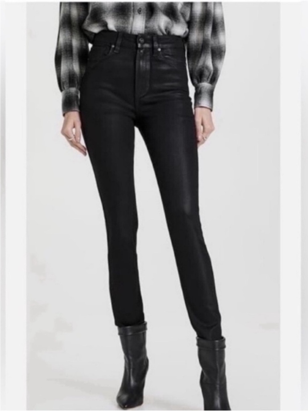 PAIGE Hoxton High-Rise Black Slim Jeans Size 26